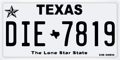 TX license plate DIE7819