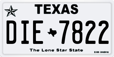 TX license plate DIE7822