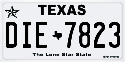 TX license plate DIE7823