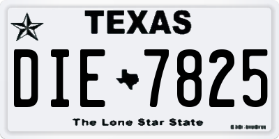 TX license plate DIE7825
