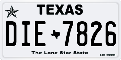 TX license plate DIE7826