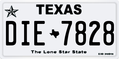 TX license plate DIE7828