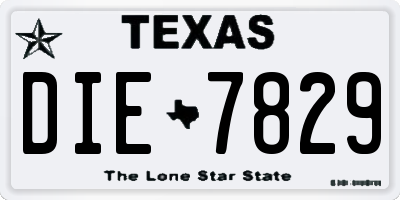 TX license plate DIE7829