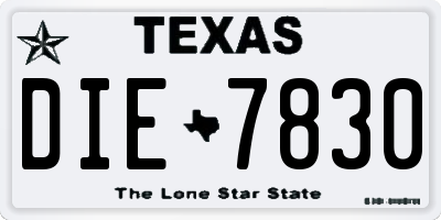 TX license plate DIE7830