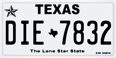 TX license plate DIE7832