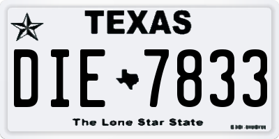 TX license plate DIE7833