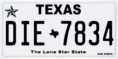 TX license plate DIE7834