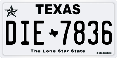 TX license plate DIE7836