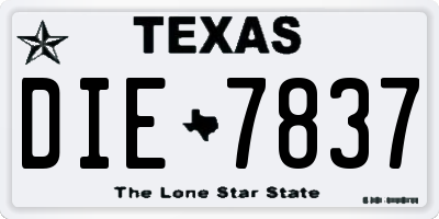TX license plate DIE7837