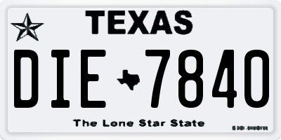 TX license plate DIE7840