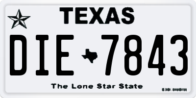 TX license plate DIE7843