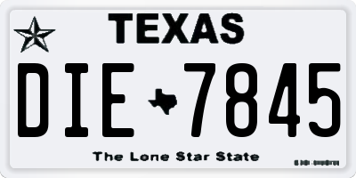 TX license plate DIE7845