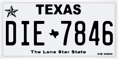 TX license plate DIE7846