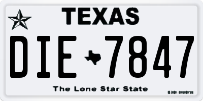 TX license plate DIE7847