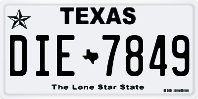 TX license plate DIE7849