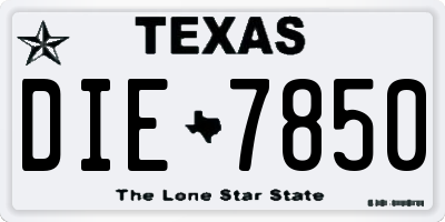 TX license plate DIE7850