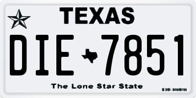 TX license plate DIE7851