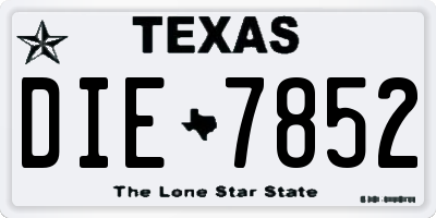 TX license plate DIE7852