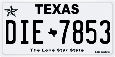 TX license plate DIE7853