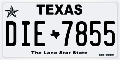 TX license plate DIE7855