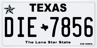 TX license plate DIE7856
