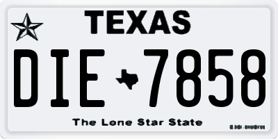 TX license plate DIE7858