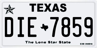 TX license plate DIE7859