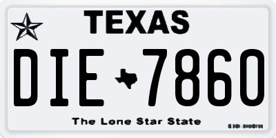 TX license plate DIE7860
