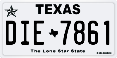 TX license plate DIE7861