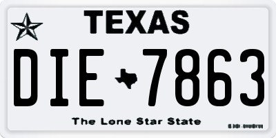 TX license plate DIE7863