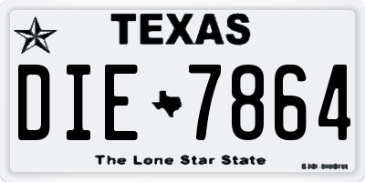 TX license plate DIE7864