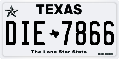 TX license plate DIE7866