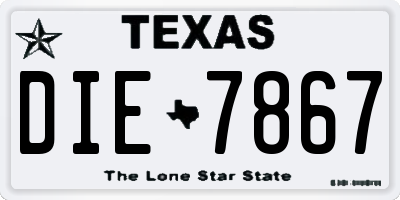 TX license plate DIE7867