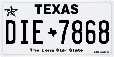 TX license plate DIE7868