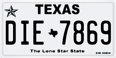 TX license plate DIE7869