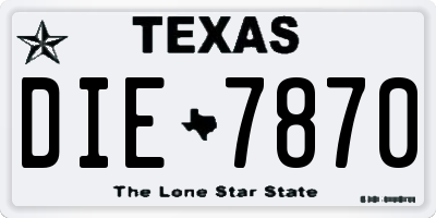 TX license plate DIE7870