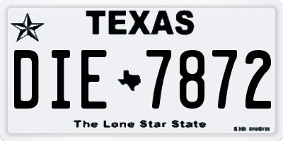 TX license plate DIE7872