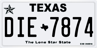 TX license plate DIE7874