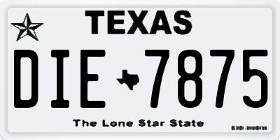 TX license plate DIE7875