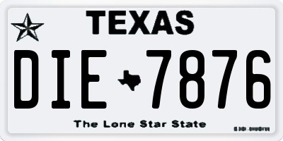 TX license plate DIE7876