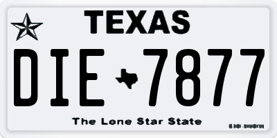 TX license plate DIE7877