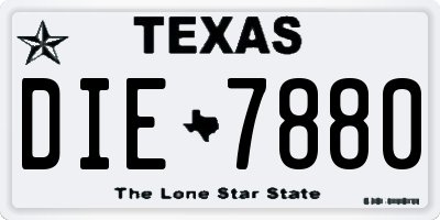 TX license plate DIE7880