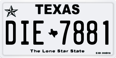 TX license plate DIE7881