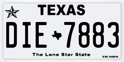 TX license plate DIE7883