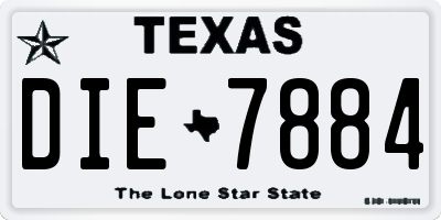 TX license plate DIE7884