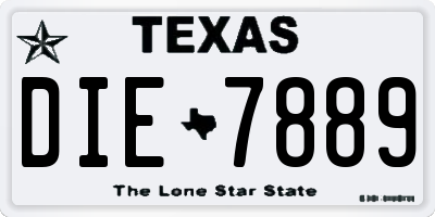 TX license plate DIE7889