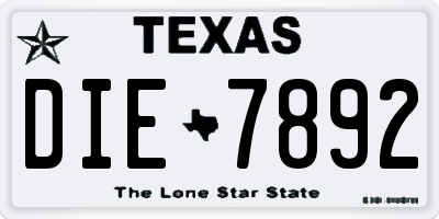 TX license plate DIE7892