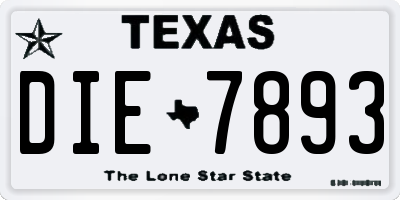 TX license plate DIE7893