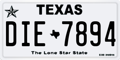 TX license plate DIE7894