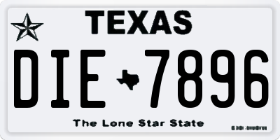 TX license plate DIE7896
